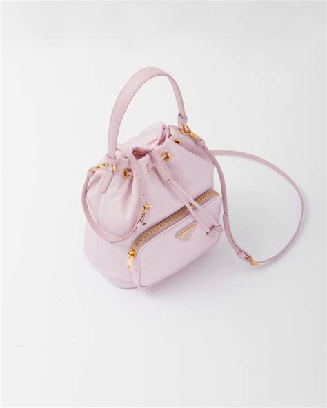 nylon prada duet shoulder bag pink|prada nylon bucket bags.